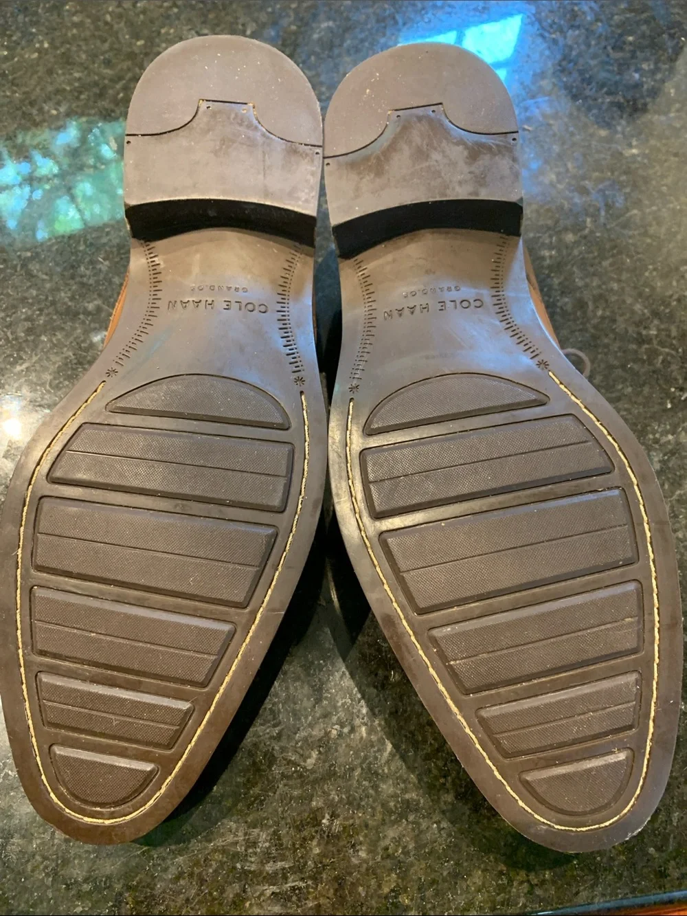 Cole Haan Grand-øs Men's Brown Leather Cap-Toe Lace-Up Dress Shoes